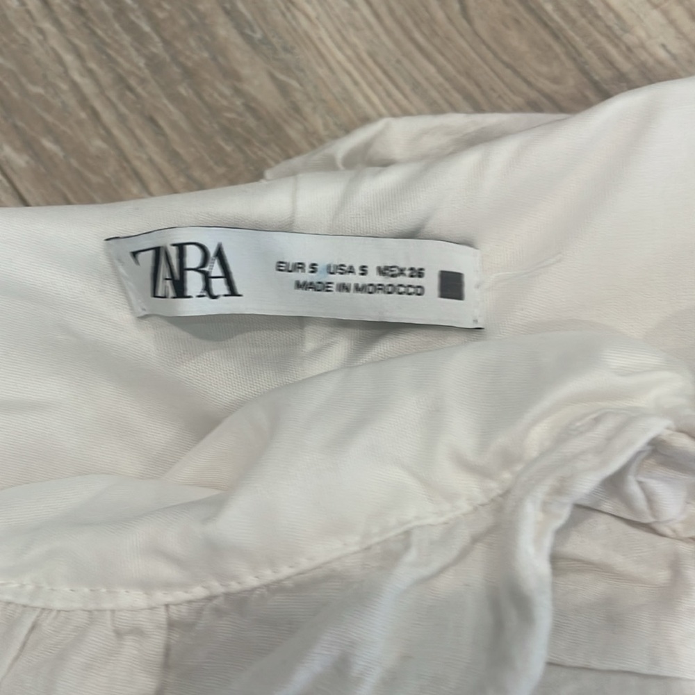ZARA WHITE RUFFLE MINI DRESS - Picture 2 of 2